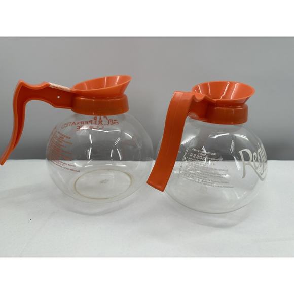 Commercial Coffee Pots/Carafes/Decanters DINER Orange Replacements 2 Pk-12 Cup - Picture 11 of 12